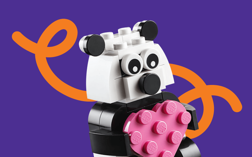 Construa um urso panda LEGO®