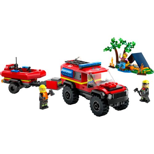 LEGO City - Caminhão dos Bombeiros 4x4 com Barco de Resgate