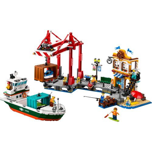 LEGO City - Porto à beira-mar com navio de carga