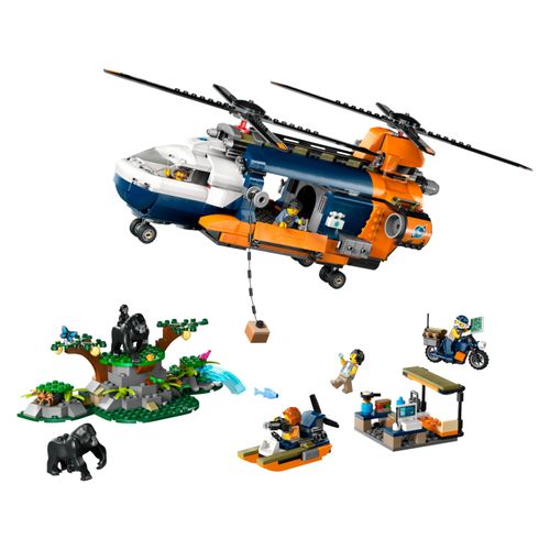 LEGO® City - Helicóptero Jungle Explorer no acampamento base